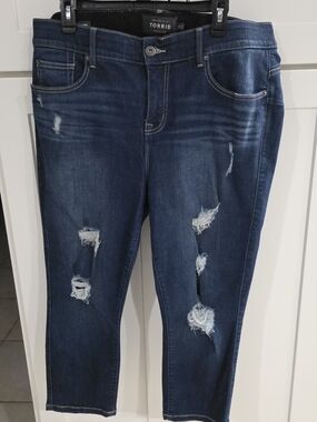 Torrid Indigo Distressed Ankle Skinny Jeans Size 18